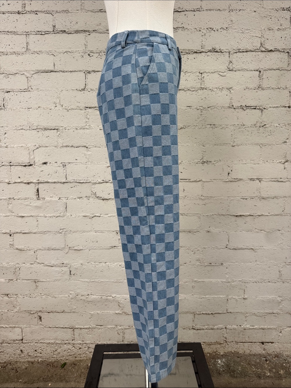 superdown Jules Checkered Jeans Blue Size XXS - Picture 6 of 13